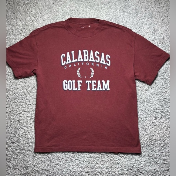 Abercrombie and Fitch Shirt Mens Medium Crewneck Oversized Graphic Calabasas Tee - Picture 1 of 4